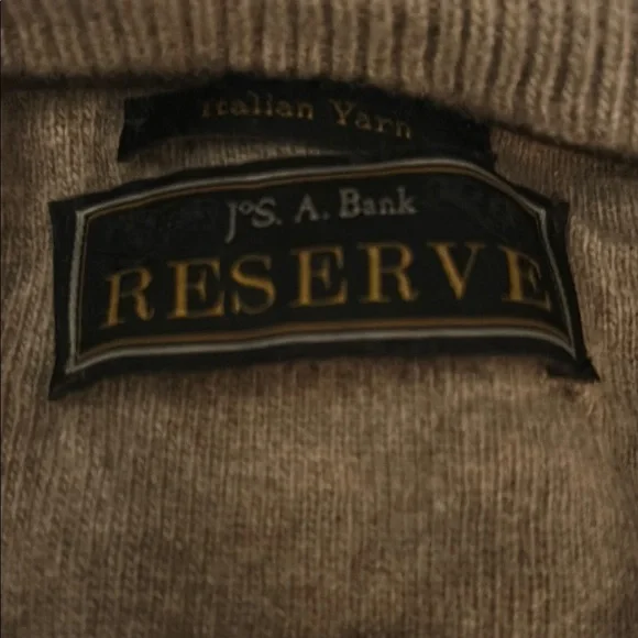 Jos. A. Bank V-Neck Tan Sweater Timeless Knit - Picture 3 of 3